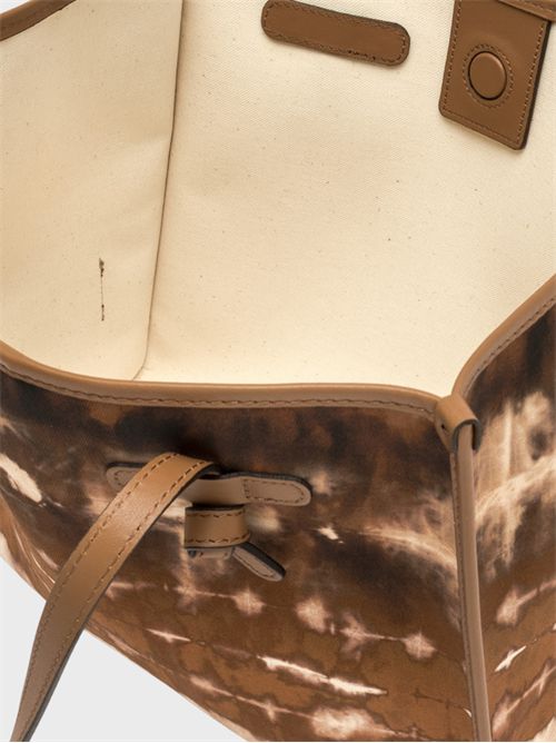 Shopping bag Marcella in tessuto semilucido tie-dye con profili in pelle GIANNI CHIARINI MARCELLA | BS6850FEZCUOIO